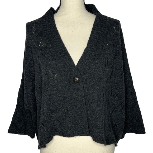 360 Cashmere Open Knit Cashmere Wool Blend Open Knit Button Down Cardigan - Picture 2 of 13